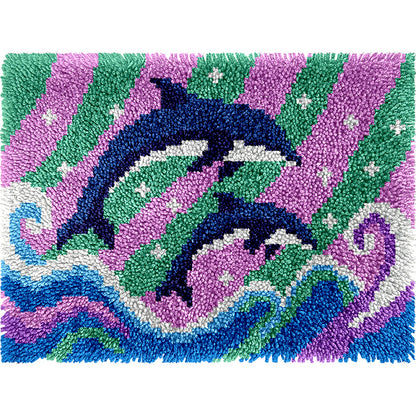 Veirousa Dancing Dolphins Latch Hook Rug Kit