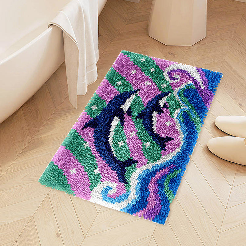 Dancing Dolphins Latch Hook Rug Kit
