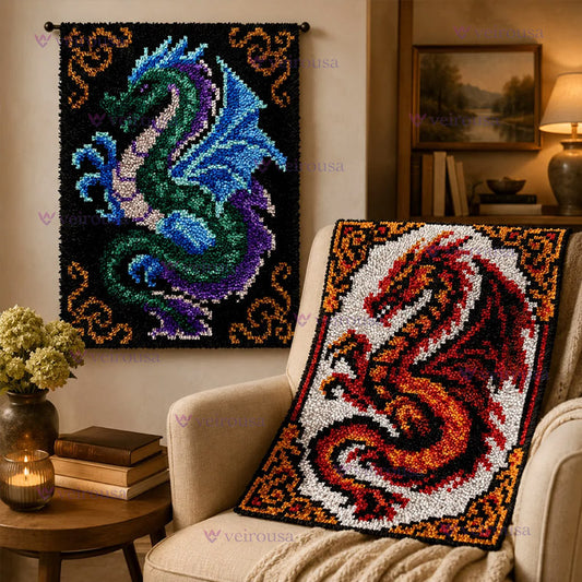 Veirousa Dragon Latch Hook Rug Kit