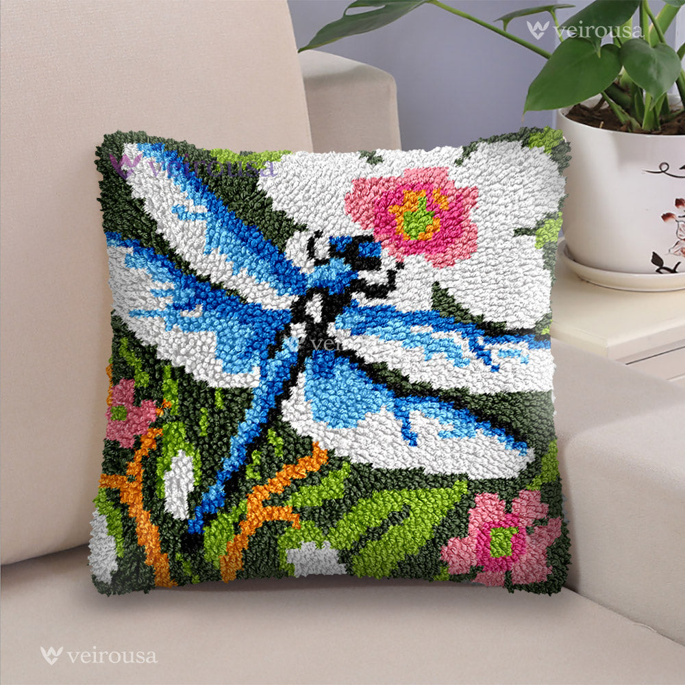 Veirousa Dragonfly in The Pond Latch Hook Pillow Kit