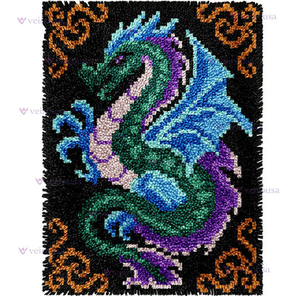 Veirousa Emerald Dragon Latch Hook Rug Kit