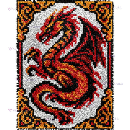 Veirousa Fire Dragon Latch Hook Rug Kit
