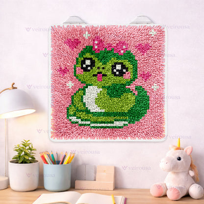 Veirousa Green Snake Latch Hook Mini Rug Kit