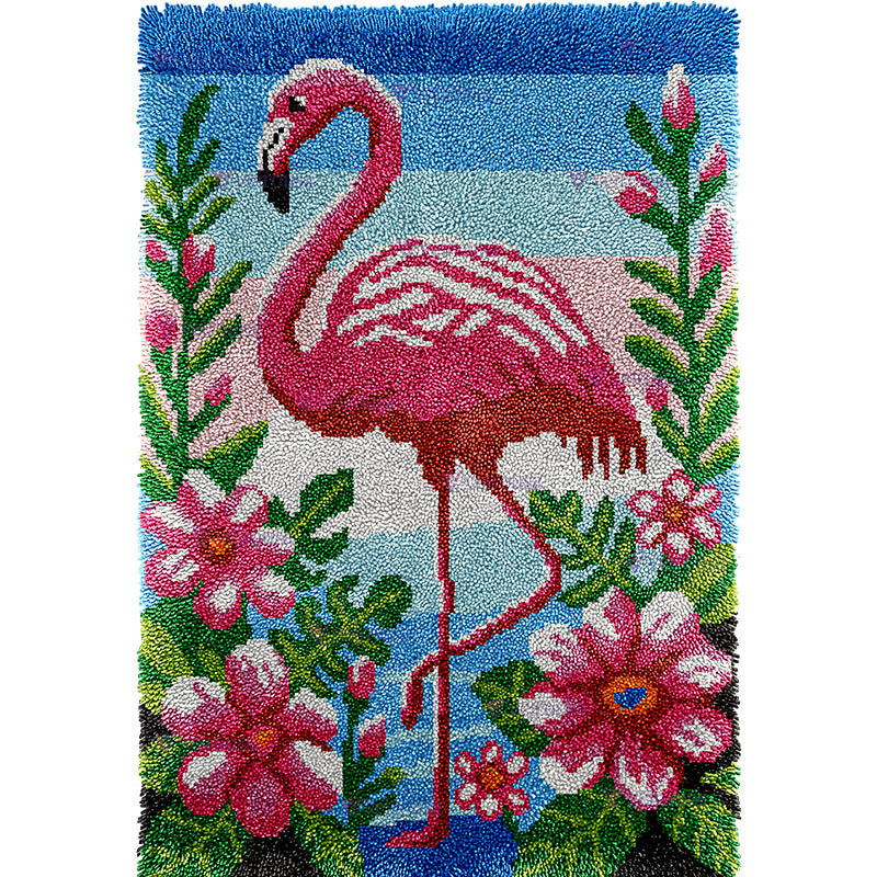 Veirousa Large Size Flamingo Latch Hook Rug Kit