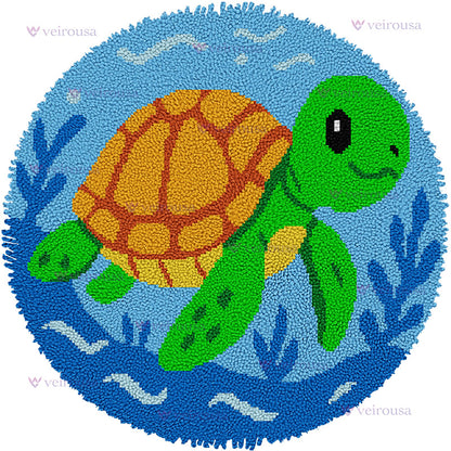 Veirousa Large Size Happy Sea Turtle Latch Hook Rug Kit