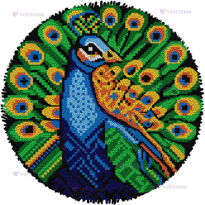 Veirousa Large Size Peacock Latch Hook Rug Kit