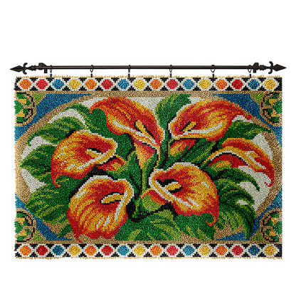 Veirousa Large Size Stained Glass Calla Lily Latch Hook Rug Kit