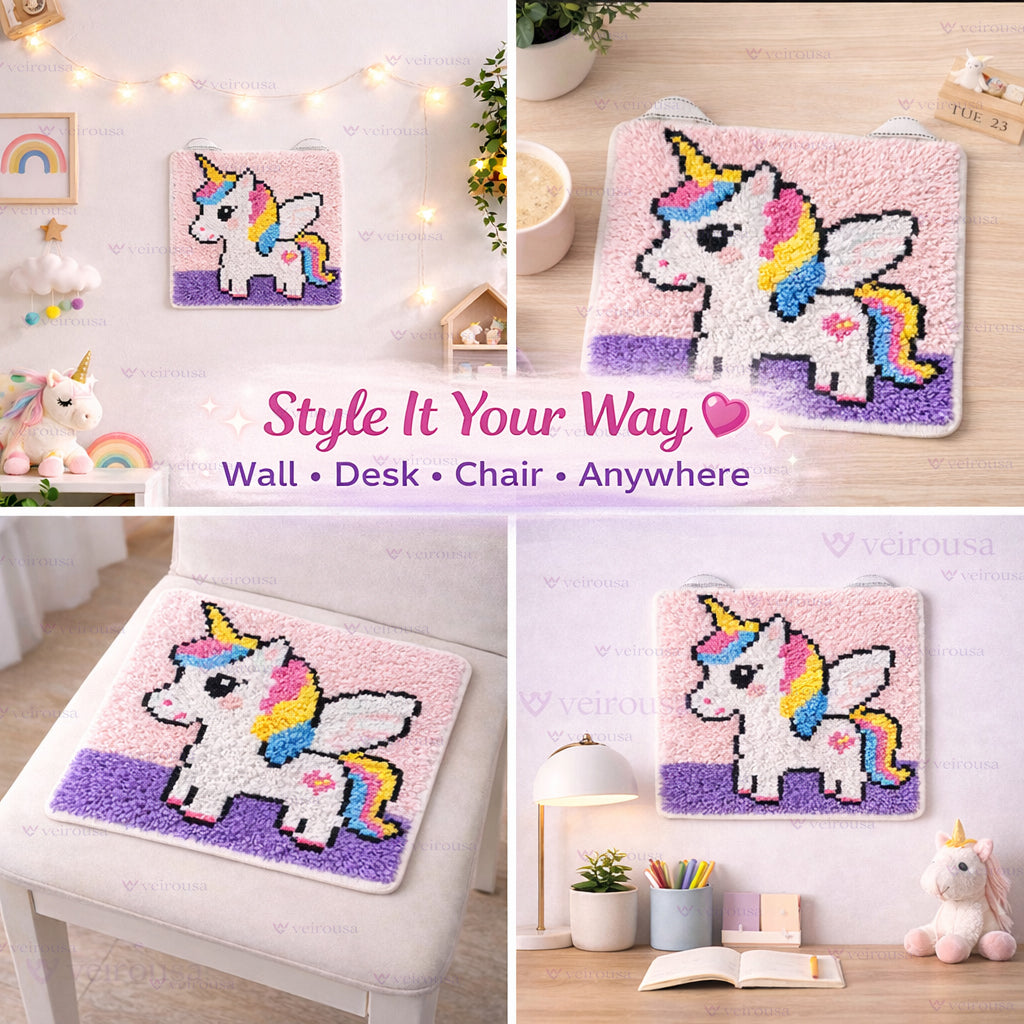 Adorable Cat Latch Hook Mini Rug Kit