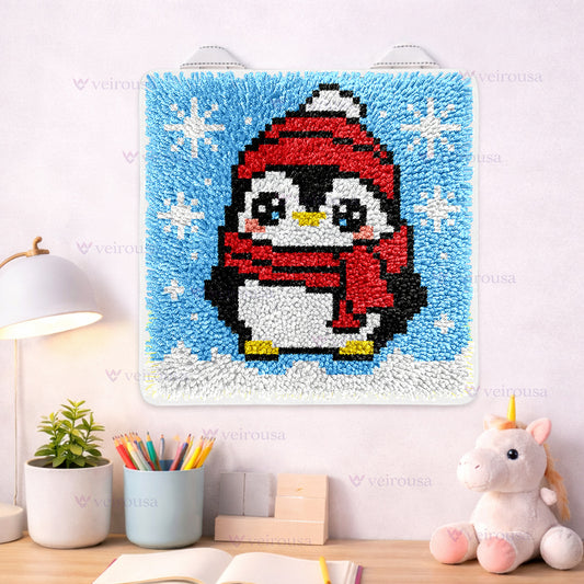 Veirousa Little Penguin Latch Hook Mini Rug Kit