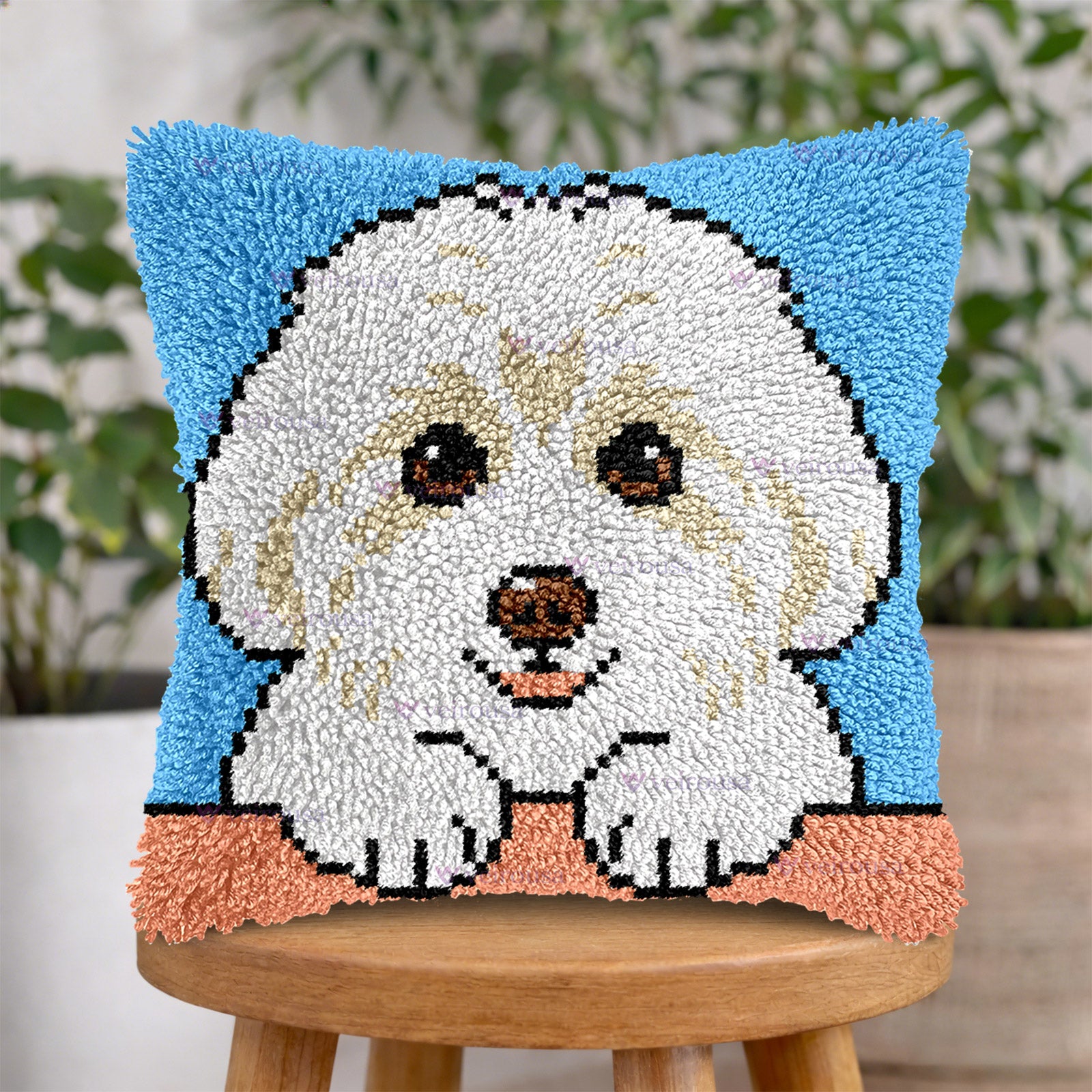 Veirousa Maltese Latch Hook Pillow Kits