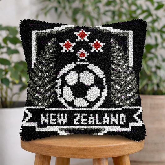 Veirousa New Zealand Soccer Team Latch Hook Pillow Kit