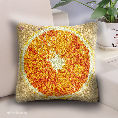 Veirousa Orange Latch Hook Pillow Kit