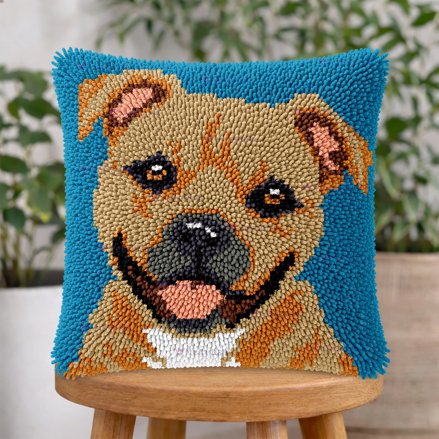 Veirousa Staffordshire Bull Terrier Latch Hook Pillow Kit