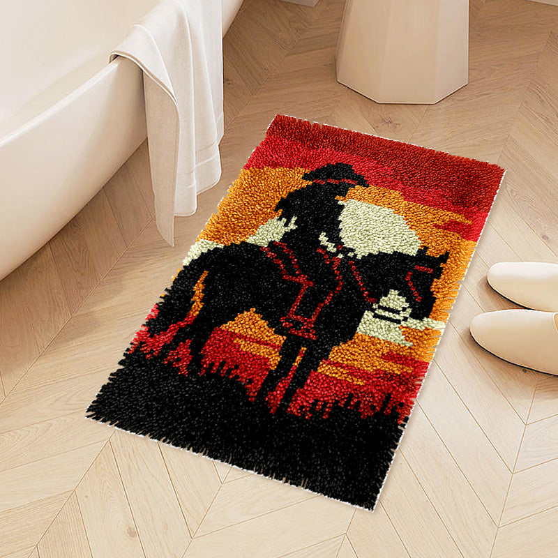 Veirousa Sunset Cowgirl Latch Hook Rug Kits