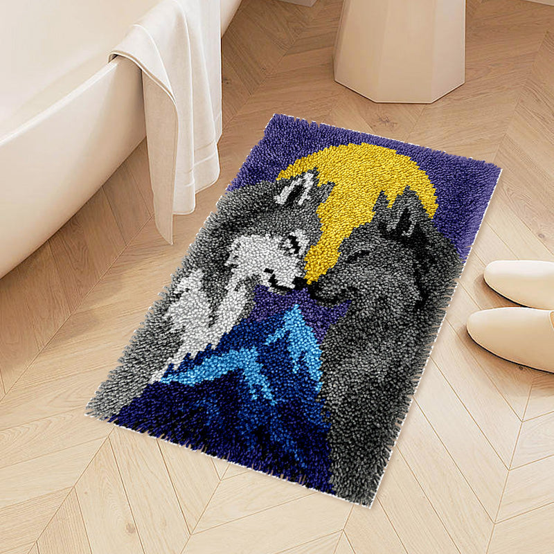 Moonlit Wolves Latch Hook Rug Kit