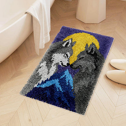 Moonlit Wolves Latch Hook Rug Kit