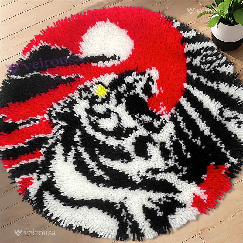 Veirousa Yin Yang Roaring Tiger Latch Hook Rug Kit