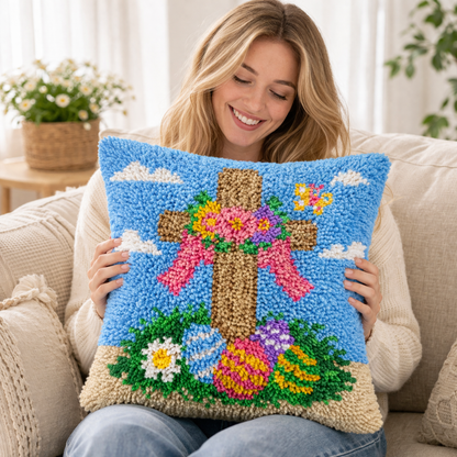 Kit de coussin à crochet Père Noël et rennes