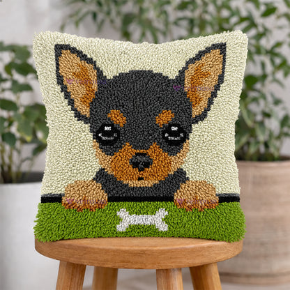 Chihuahua Puppy Latch Hook Pillow Kit