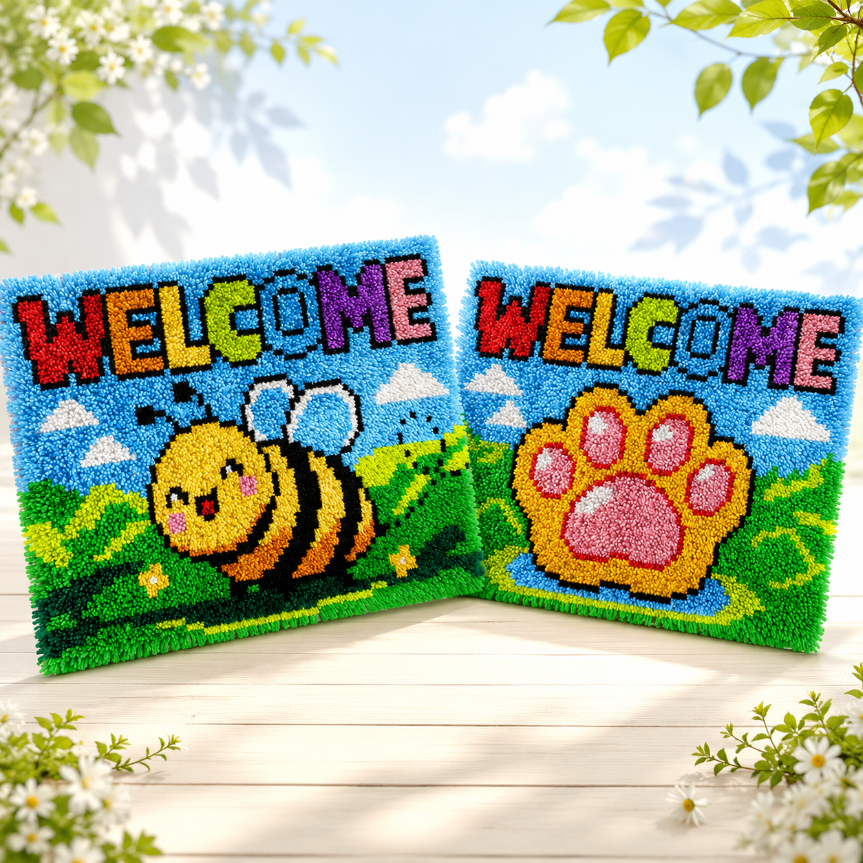WELCOME Latch Hook Rug Kit