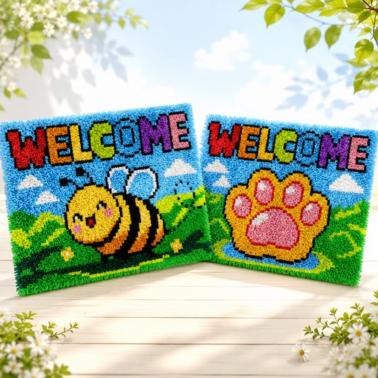 WELCOME Latch Hook Rug Kit